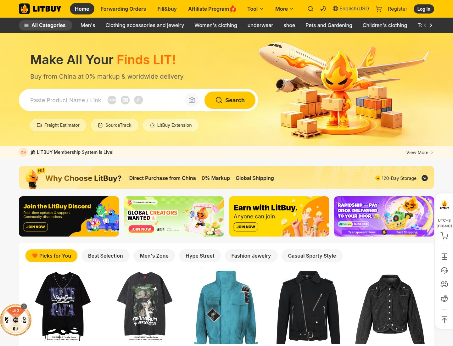 Official litbuy.com home. Own capture 1 Oct 2026. Not the empty SPA shell: the page rendered. Why Choose on the hero reads 120-Day Storage.